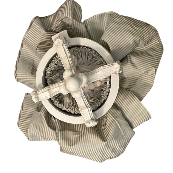 Elegant Handcrafted Teester Bed Crown Canopy Cream Multi With Drapes - Picture 9 of 13